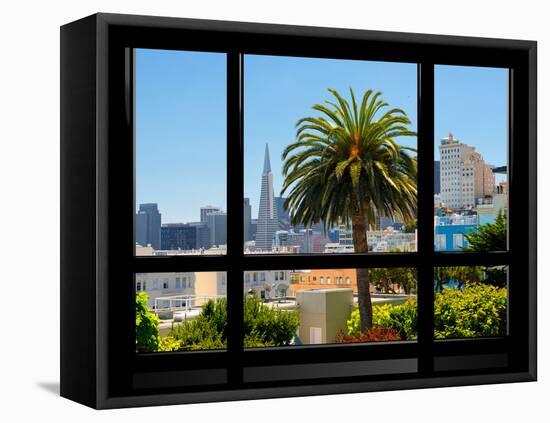 Window View, Special Series, Downtown, Transamerica Pyramid, San Francisco, California, US-Philippe Hugonnard-Framed Stretched Canvas