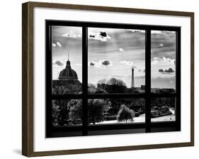Window View, Special Series, Eiffel Tower and Seine River View at Sunset, Paris-Philippe Hugonnard-Framed Photographic Print