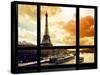 Window View, Special Series, Eiffel Tower and the Seine River at Sunset, Paris, France, Europe-Philippe Hugonnard-Stretched Canvas