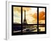 Window View, Special Series, Eiffel Tower and the Seine River at Sunset, Paris, France, Europe-Philippe Hugonnard-Framed Photographic Print