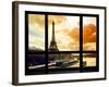 Window View, Special Series, Eiffel Tower and the Seine River at Sunset, Paris, France, Europe-Philippe Hugonnard-Framed Photographic Print