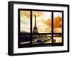 Window View, Special Series, Eiffel Tower and the Seine River at Sunset, Paris, France, Europe-Philippe Hugonnard-Framed Photographic Print