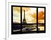 Window View, Special Series, Eiffel Tower and the Seine River at Sunset, Paris, France, Europe-Philippe Hugonnard-Framed Photographic Print