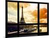 Window View, Special Series, Eiffel Tower and the Seine River at Sunset, Paris, France, Europe-Philippe Hugonnard-Mounted Photographic Print