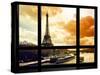 Window View, Special Series, Eiffel Tower and the Seine River at Sunset, Paris, France, Europe-Philippe Hugonnard-Stretched Canvas