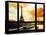 Window View, Special Series, Eiffel Tower and the Seine River at Sunset, Paris, France, Europe-Philippe Hugonnard-Stretched Canvas