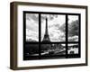 Window View, Special Series, Eiffel Tower and the Seine River, Paris, Black and White Photography-Philippe Hugonnard-Framed Premium Photographic Print