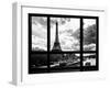 Window View, Special Series, Eiffel Tower and the Seine River, Paris, Black and White Photography-Philippe Hugonnard-Framed Premium Photographic Print