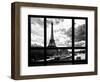 Window View, Special Series, Eiffel Tower and the Seine River, Paris, Black and White Photography-Philippe Hugonnard-Framed Photographic Print