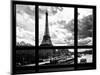 Window View, Special Series, Eiffel Tower and the Seine River, Paris, Black and White Photography-Philippe Hugonnard-Mounted Photographic Print