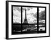 Window View, Special Series, Eiffel Tower and the Seine River, Paris, Black and White Photography-Philippe Hugonnard-Framed Photographic Print