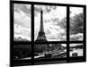 Window View, Special Series, Eiffel Tower and the Seine River, Paris, Black and White Photography-Philippe Hugonnard-Mounted Photographic Print