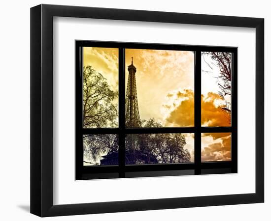 Window View, Special Series, Eiffel Tower at Sunset, Paris, France, Europe-Philippe Hugonnard-Framed Photographic Print