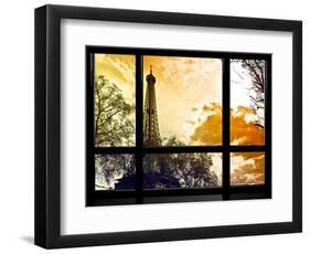 Window View, Special Series, Eiffel Tower at Sunset, Paris, France, Europe-Philippe Hugonnard-Framed Photographic Print