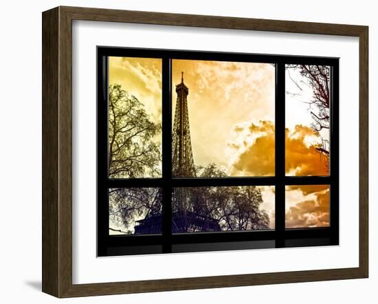 Window View, Special Series, Eiffel Tower at Sunset, Paris, France, Europe-Philippe Hugonnard-Framed Premium Photographic Print