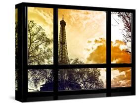 Window View, Special Series, Eiffel Tower at Sunset, Paris, France, Europe-Philippe Hugonnard-Stretched Canvas