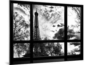 Window View, Special Series, Eiffel Tower View, Paris, France, Europe, Black and White Photography-Philippe Hugonnard-Mounted Photographic Print