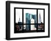 Window View, Special Series, Empire State Building and Chrysler Building Tops, Manhattan, New York-Philippe Hugonnard-Framed Photographic Print