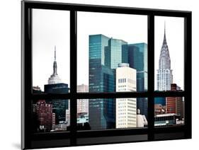 Window View, Special Series, Empire State Building and Chrysler Building Tops, Manhattan, New York-Philippe Hugonnard-Mounted Photographic Print