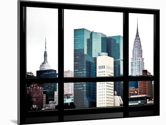 Window View, Special Series, Empire State Building and Chrysler Building Tops, Manhattan, New York-Philippe Hugonnard-Mounted Premium Photographic Print