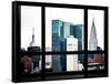 Window View, Special Series, Empire State Building and Chrysler Building Tops, Manhattan, New York-Philippe Hugonnard-Framed Stretched Canvas