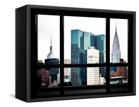 Window View, Special Series, Empire State Building and Chrysler Building Tops, Manhattan, New York-Philippe Hugonnard-Framed Stretched Canvas