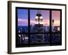 Window View, Special Series, Empire State Building and Liberty Tower by Night, Manhattan, NYC, US-Philippe Hugonnard-Framed Photographic Print