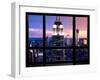 Window View, Special Series, Empire State Building and Liberty Tower by Night, Manhattan, NYC, US-Philippe Hugonnard-Framed Premium Photographic Print