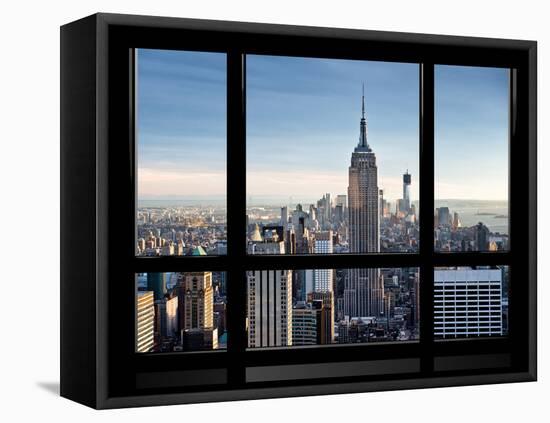 Window View, Special Series, Empire State Building, Manhattan, New York, United States-Philippe Hugonnard-Framed Stretched Canvas