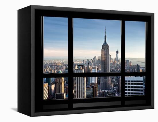 Window View, Special Series, Empire State Building, Manhattan, New York, United States-Philippe Hugonnard-Framed Stretched Canvas