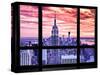 Window View, Special Series, Empire State Building View, Sunset, Manhattan, New York City, US-Philippe Hugonnard-Stretched Canvas