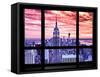 Window View, Special Series, Empire State Building View, Sunset, Manhattan, New York City, US-Philippe Hugonnard-Framed Stretched Canvas