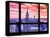 Window View, Special Series, Empire State Building View, Sunset, Manhattan, New York City, US-Philippe Hugonnard-Stretched Canvas