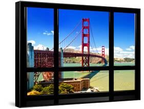 Window View, Special Series, Golden Gate Bridge, San Francisco, California, United States-Philippe Hugonnard-Framed Stretched Canvas