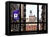 Window View, Special Series, Greenwich Village, Nyu Flag, Manhattan, New York City, US, USA-Philippe Hugonnard-Framed Stretched Canvas