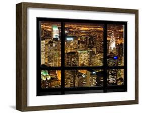 Window View, Special Series, Landscape by Night, Manhattan, New York City, United States-Philippe Hugonnard-Framed Premium Photographic Print