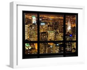 Window View, Special Series, Landscape by Night, Manhattan, New York City, United States-Philippe Hugonnard-Framed Premium Photographic Print