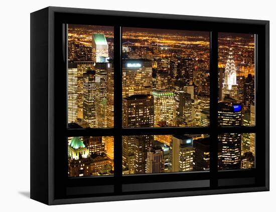 Window View, Special Series, Landscape by Night, Manhattan, New York City, United States-Philippe Hugonnard-Framed Stretched Canvas