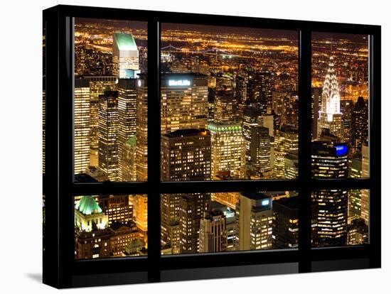 Window View, Special Series, Landscape by Night, Manhattan, New York City, United States-Philippe Hugonnard-Stretched Canvas