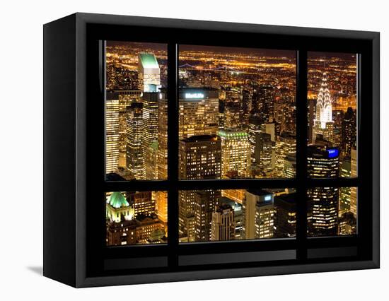 Window View, Special Series, Landscape by Night, Manhattan, New York City, United States-Philippe Hugonnard-Framed Stretched Canvas