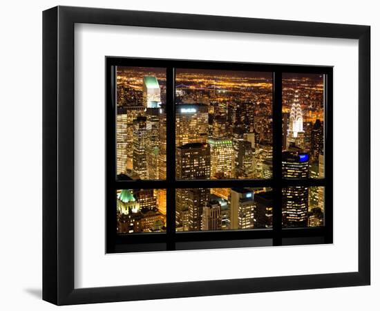 Window View, Special Series, Landscape by Night, Manhattan, New York City, United States-Philippe Hugonnard-Framed Photographic Print