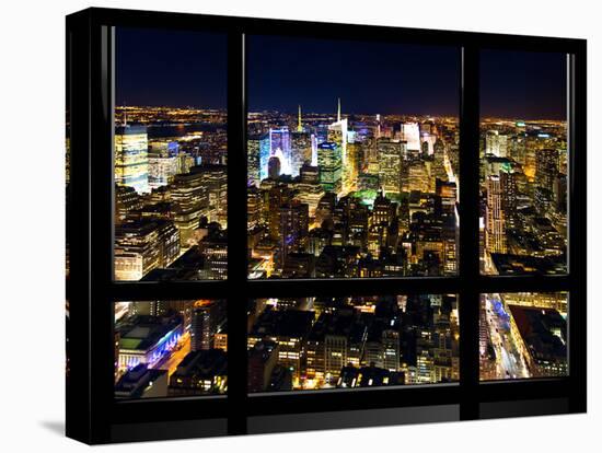 Window View, Special Series, Landscape by Night, Manhattan, New York City, United States-Philippe Hugonnard-Stretched Canvas