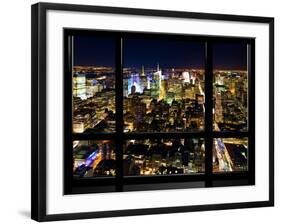 Window View, Special Series, Landscape by Night, Manhattan, New York City, United States-Philippe Hugonnard-Framed Photographic Print