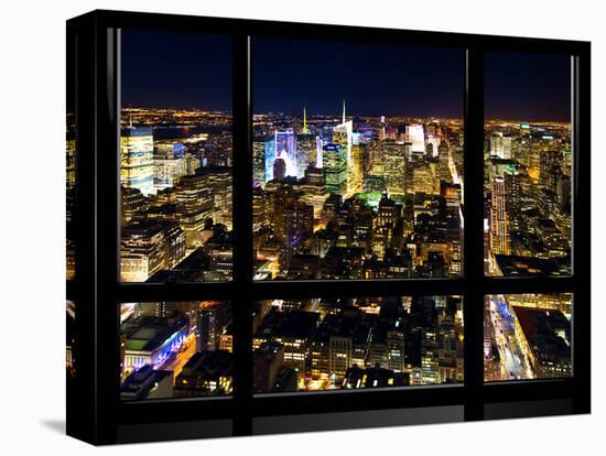 Window View, Special Series, Landscape by Night, Manhattan, New York City, United States-Philippe Hugonnard-Stretched Canvas