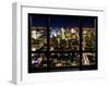 Window View, Special Series, Landscape by Night, Manhattan, New York City, United States-Philippe Hugonnard-Framed Premium Photographic Print