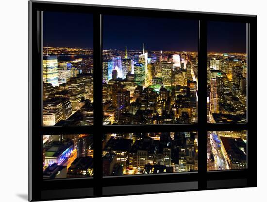 Window View, Special Series, Landscape by Night, Manhattan, New York City, United States-Philippe Hugonnard-Mounted Premium Photographic Print