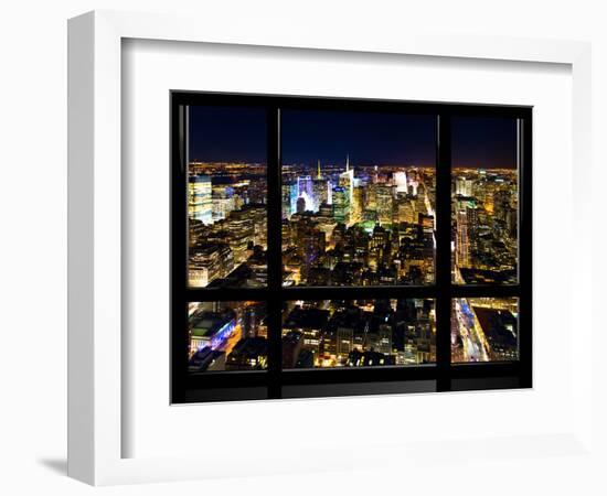 Window View, Special Series, Landscape by Night, Manhattan, New York City, United States-Philippe Hugonnard-Framed Photographic Print