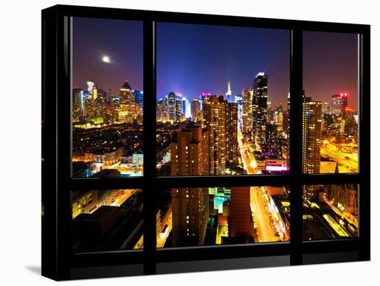 Window View, Special Series, Landscape, Manhattan by Night, Times Square, New York City, US-Philippe Hugonnard-Stretched Canvas