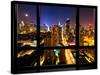 Window View, Special Series, Landscape, Manhattan by Night, Times Square, New York City, US-Philippe Hugonnard-Stretched Canvas