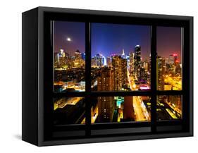 Window View, Special Series, Landscape, Manhattan by Night, Times Square, New York City, US-Philippe Hugonnard-Framed Stretched Canvas